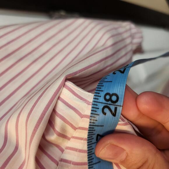 Talbots Woman Petites Pink and White Striped Button-Up Shirt Size 20W - Picture 6 of 8